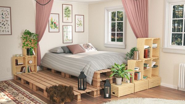 Tiết kiệm, lạ, độc là những ưu điểm nổi bật mà gỗ pallet giường mang lại