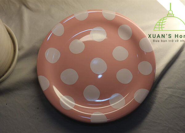 Dĩa chấm Bi - Hồng