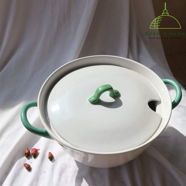 Thố sứ trắng có nắp sang trọng - cao cấp DÙNG ĐỂ TRÀY TRÍ MÓN ĂN- KHÔNG THỂ NẤU