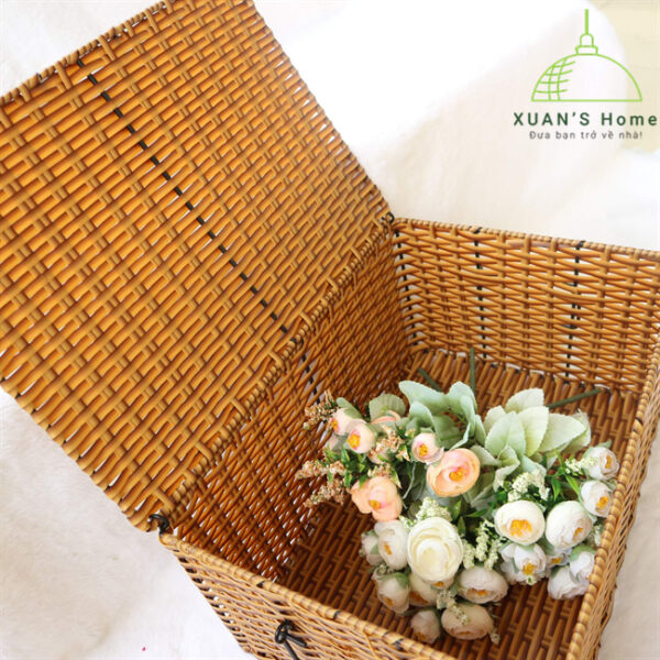 Thùng đựng đồ đan giả mây đa năng, bền đẹp - Kích cỡ vừa & Lớn - Nhỏ